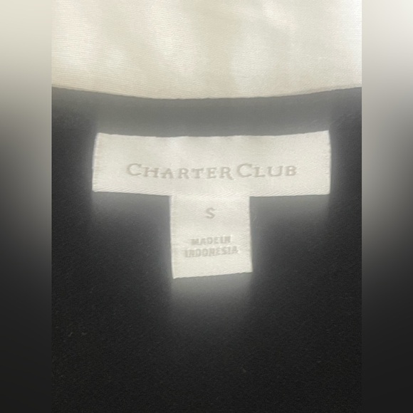 🖤🤍Charter Club Petite Colorblocked Casual Lace-Trim Top Women’s Size Small🖤🤍 - Picture 5 of 8